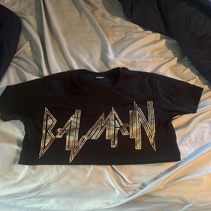 Balmain short sleeve shirt color black and gold size small